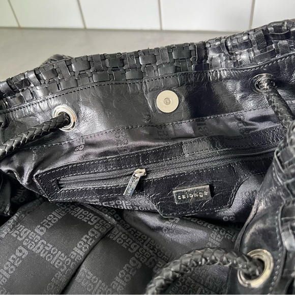 CALONGE Leather Tassel Woven Bag - Picture 12 of 15